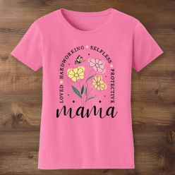 Mama Boho Floral Pink T-shirt